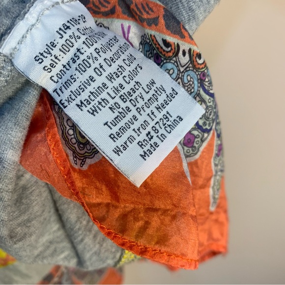 Johnny Was Aveline Scarf Flounce Tunic Embroidered Silk Top - Picture 7 of 13